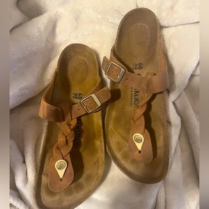 Birkenstock Gizeh braided strap cognac size 40